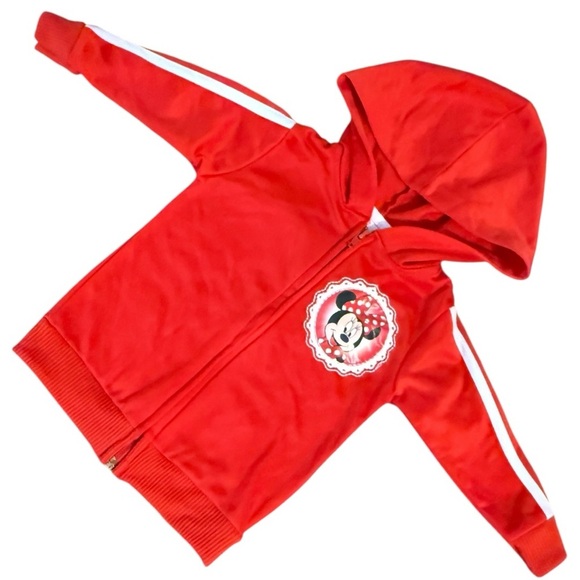 Disney Other - Disney Minnie Mouse Red Zip-Up Hoodie Toddler 18M 2012 Early 2010s Bentex